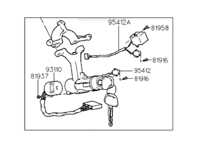 Hyundai 81900-29D01 Lock Assembly-Steering & Ignition