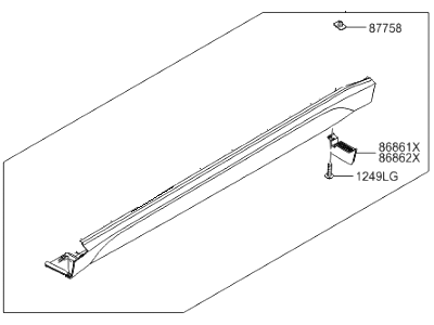 Hyundai 87752-D3100-GAL Moulding Assembly-Side Sill,RH