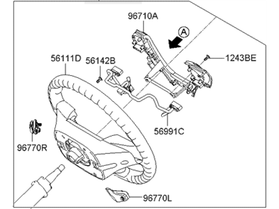 Hyundai 56110-2M101-9P Steering Wheel Assembly