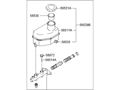 Hyundai Tiburon Brake Master Cylinder Reservoir - 58510-2C520