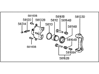Hyundai 58190-33A00 CALIPER Kit-Front Brake,RH