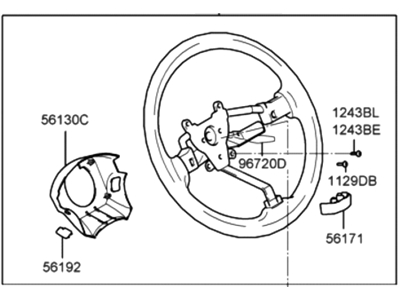 Hyundai 56110-2C320-LK Steering Wheel Assembly