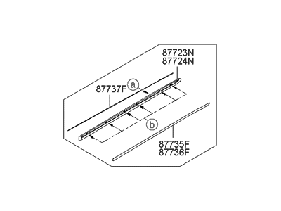 Hyundai 87732-3L020 Moulding Assembly-Rear Door Waist Line,RH