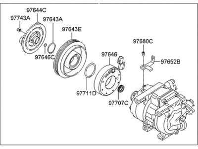 2009 Hyundai Accent A/C Compressor - 97701-1E100