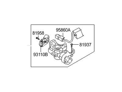 Hyundai 81910-3S100 Body & Switch Assembly-Steering & IGNTION