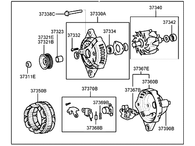 Hyundai 37300-37110-RM Reman Alternator Assembly