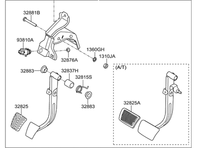 Hyundai Accent Brake Pedal - 32800-1R101