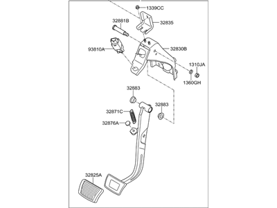 2014 Hyundai Santa Fe Brake Pedal - 32800-2W130