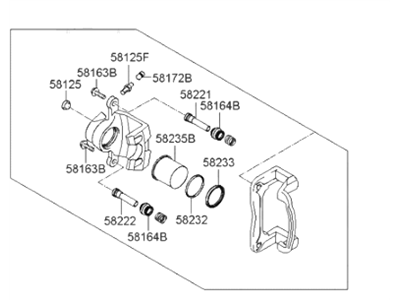 Hyundai 58311-3KA10 Caliper Kit-Rear Brake,RH