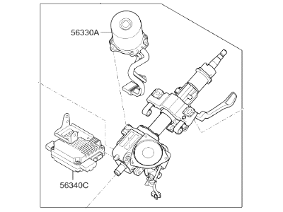 Hyundai Santa Fe Sport Steering Column - 56310-4Z500