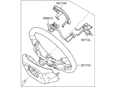 Hyundai 56110-A5540-RDR Steering Wheel Assembly