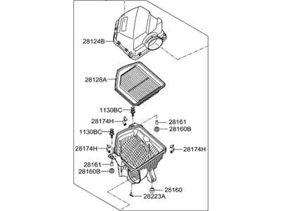 Hyundai 28122-B1000 Cleaner Assembly-Air,RH