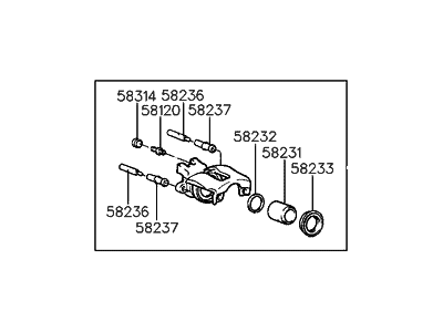 Hyundai 58280-33A00 Caliper Kit-Rear Brake,LH