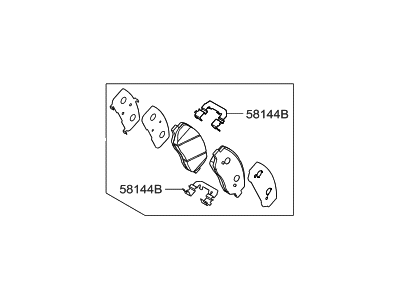 Hyundai 58101-2WA40 Front Disc Brake Pad Kit