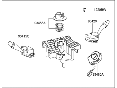 Hyundai 93480-2C870 Sub Switch Assembly-Multifunction