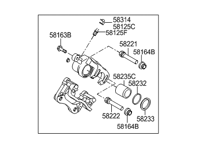 Hyundai 58311-3VA50 CALIPER Kit-RR Brake,RH
