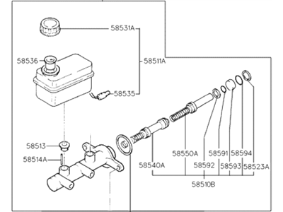 1995 Hyundai Sonata Brake Master Cylinder - 58510-34130