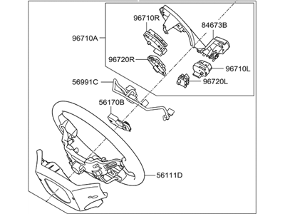 Hyundai 56110-B8AK0-UNB Steering Wheel Assembly