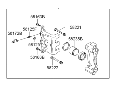 Hyundai 58311-26A10 Caliper Kit-Rear Brake,RH