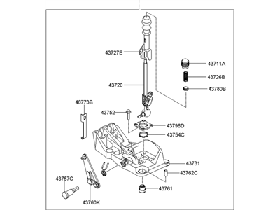 Hyundai 43700-2C600 Lever Assembly-Manual Transmission(6)