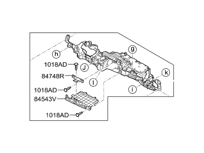Hyundai 84545-D2000-VHC Panel Assembly-Lower Crash Pad,RH