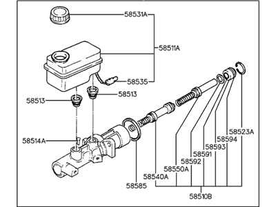 Hyundai Sonata Brake Master Cylinder Reservoir - 58510-33201