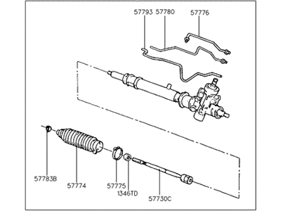 Hyundai 57700-24200 Gear & Linkage Assembly-Power Steering