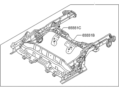 Hyundai 65700-2V102 Member Assembly-Rear Floor Under