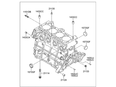 Hyundai 21100-26C00 Block Assembly-Cylinder