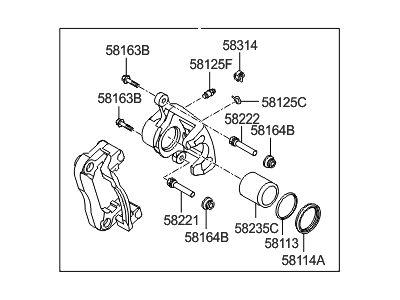 Hyundai 58311-3NA00 Caliper Kit-Rear Brake,RH