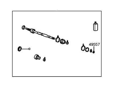 Hyundai 49508-29M11 Joint & Shaft Kit-Front Axle W