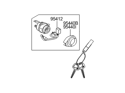 Hyundai 81900-A5F00 Key Sub Set-Steering Lock