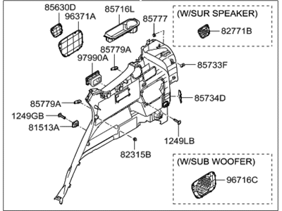 Hyundai 85730-B8075-NBC Trim Assembly-Luggage Side LH