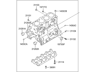 Hyundai 21100-39510 Block Assembly-Cylinder
