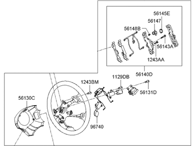 Hyundai 56110-2E530-LM Steering Wheel Assembly