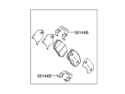 Hyundai 58101-3KA60 Front Disc Brake Pad Kit