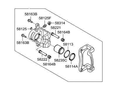 Hyundai 58310-0WA00 Caliper Kit-Rear Brake,LH