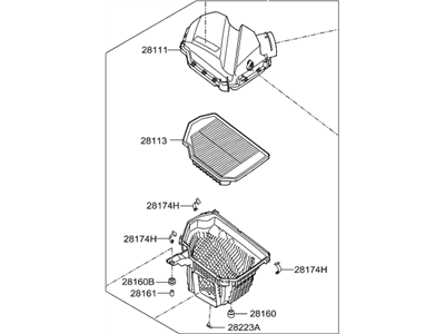 Hyundai Genesis Air Filter Box - 28110-B1000