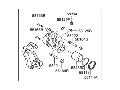 Hyundai 58310-3NA00 Caliper Kit-Rear Brake,LH