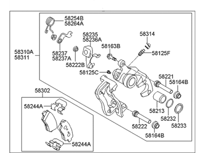 2014 Hyundai Accent Brake Caliper Bracket - 58400-1R300