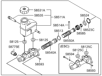 Hyundai Brake Master Cylinder - 58510-2L300