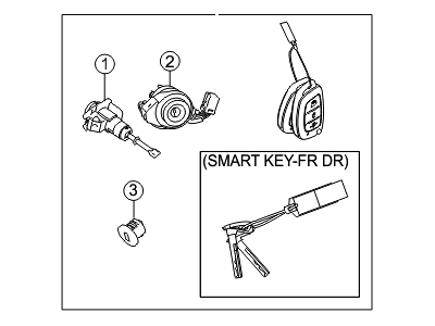 Hyundai 81905-2W000 Lock Key & Cylinder Set