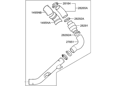 Hyundai 28250-2B720 Pipe & Hose Assembly-Turbo Changer WATERFEED