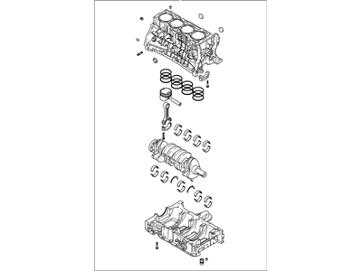 Hyundai 21102-3CB00 Engine Assembly-Short