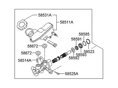 2014 Hyundai Accent Brake Master Cylinder - 58510-1R200