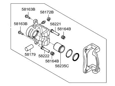 Hyundai 58311-2BA00 Caliper Kit-Rear Brake,RH