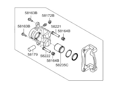 Hyundai 58310-2BA00 Caliper Kit-Rear Brake,LH
