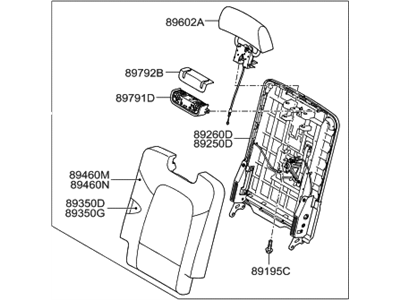 Hyundai 89400-B8530-ZZG Back Assembly-3RD Seat RH