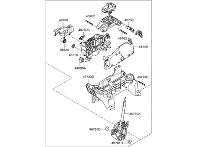 Hyundai 46700-F2210 Lever Assembly-Automatic Transmission