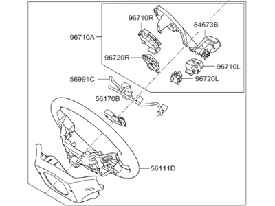 Hyundai 56110-2WAX0-URY Steering Wheel Assembly